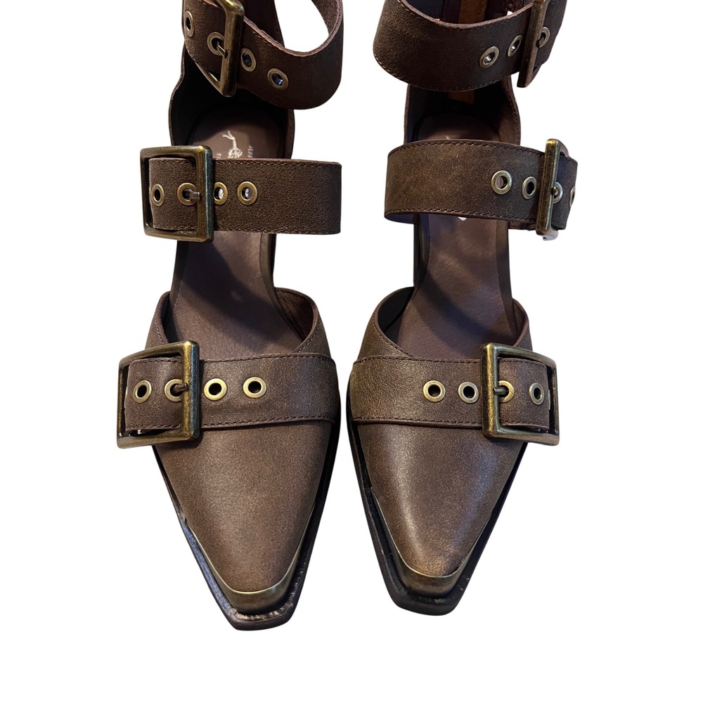NEW‎ Jeffrey Campbell Free People Hendrix Heels Oiled Brown Size 7 - Picture 8 of 10